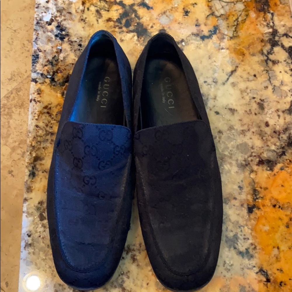Gucci black logo loafer slip-on 9.5